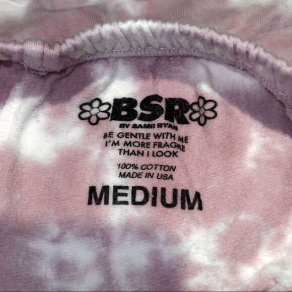 NIP BSR x By Samii Ryan Pink Tie Dye Sensitive Sweat Shorts Size Medium - Picture 3 of 4